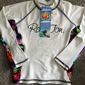 New with tags Ron jon sun protective 50+ long sleeve shirt girls size 8